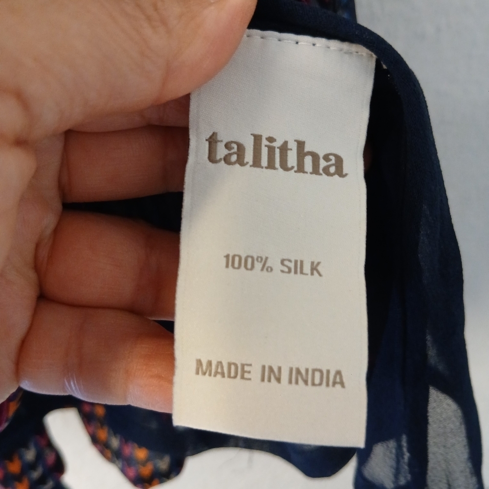 Talitha Multicolor Patterned Blouse with Tie Waist - Picture 2 of 9